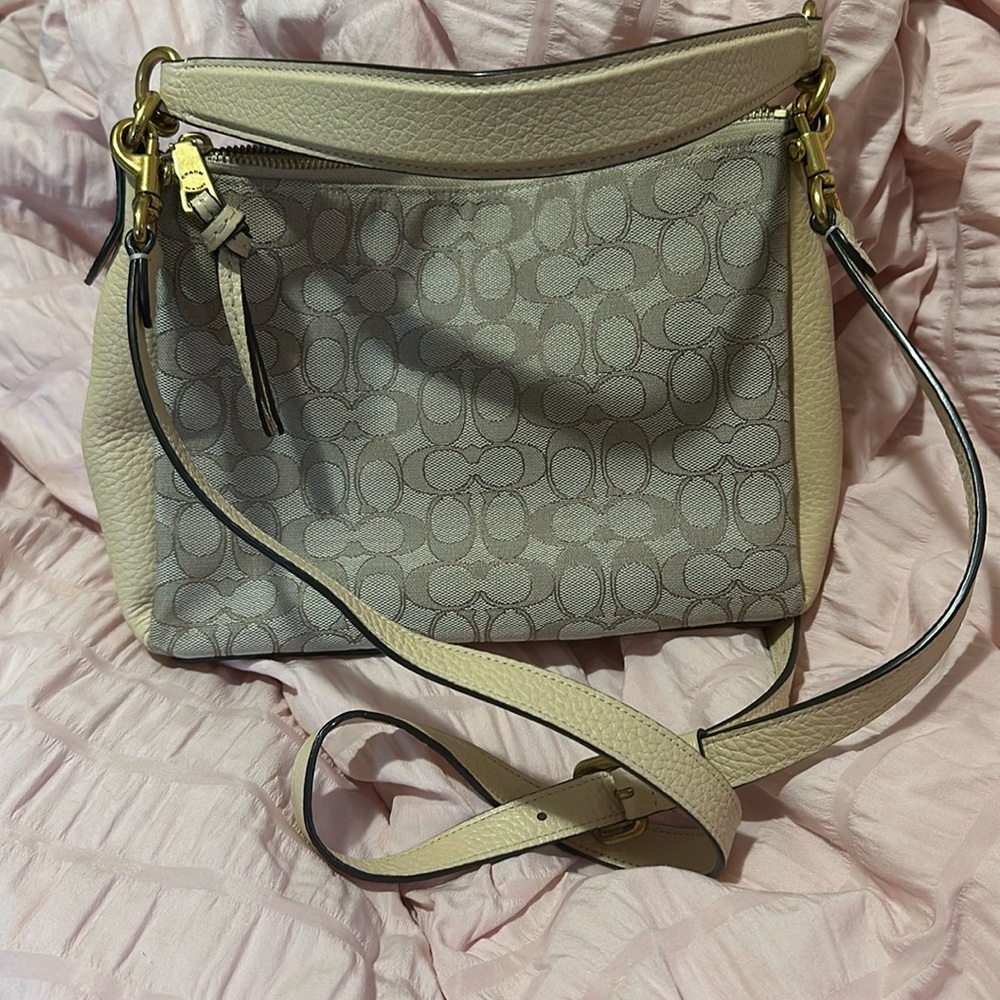 Coach crossbody bag cream print